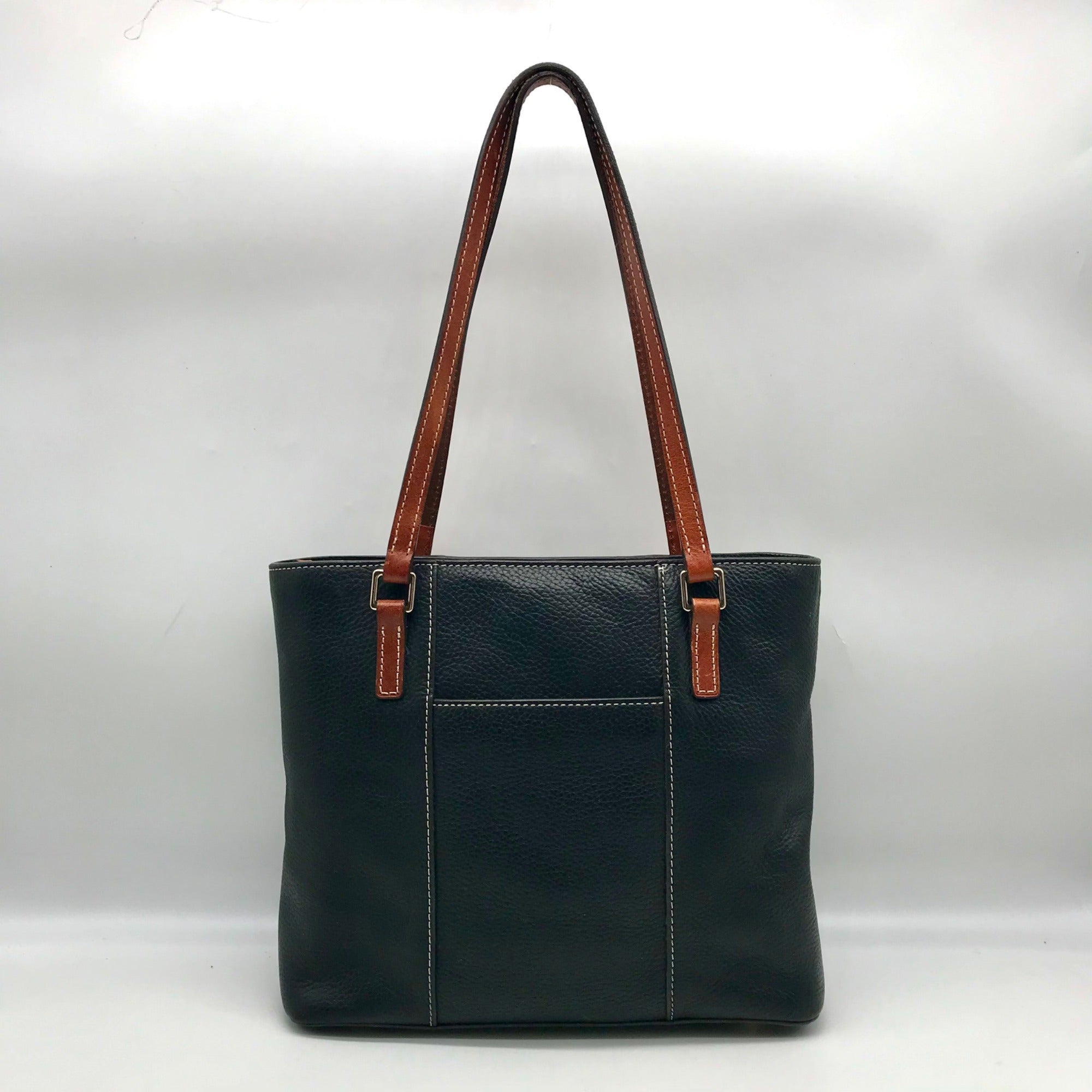 Dooney &amp; Bourke Black Pebbled Leather Small Lexington Tote Bag