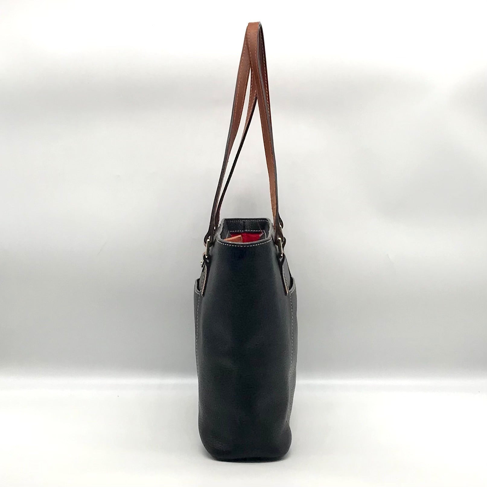Dooney &amp; Bourke Black Pebbled Leather Small Lexington Tote Bag