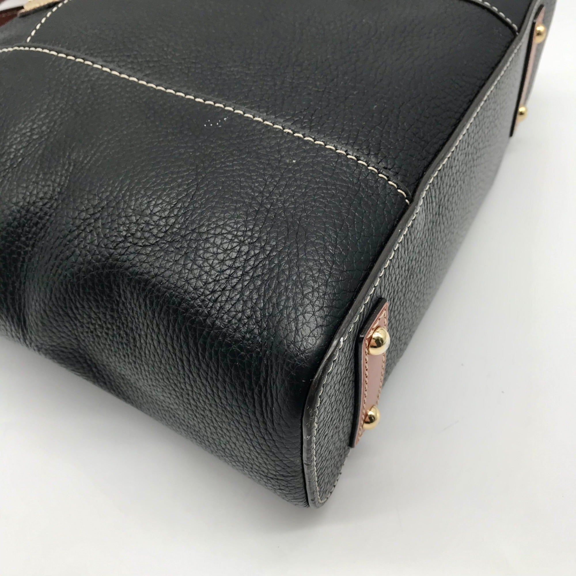 Dooney &amp; Bourke Black Pebbled Leather Small Lexington Tote Bag