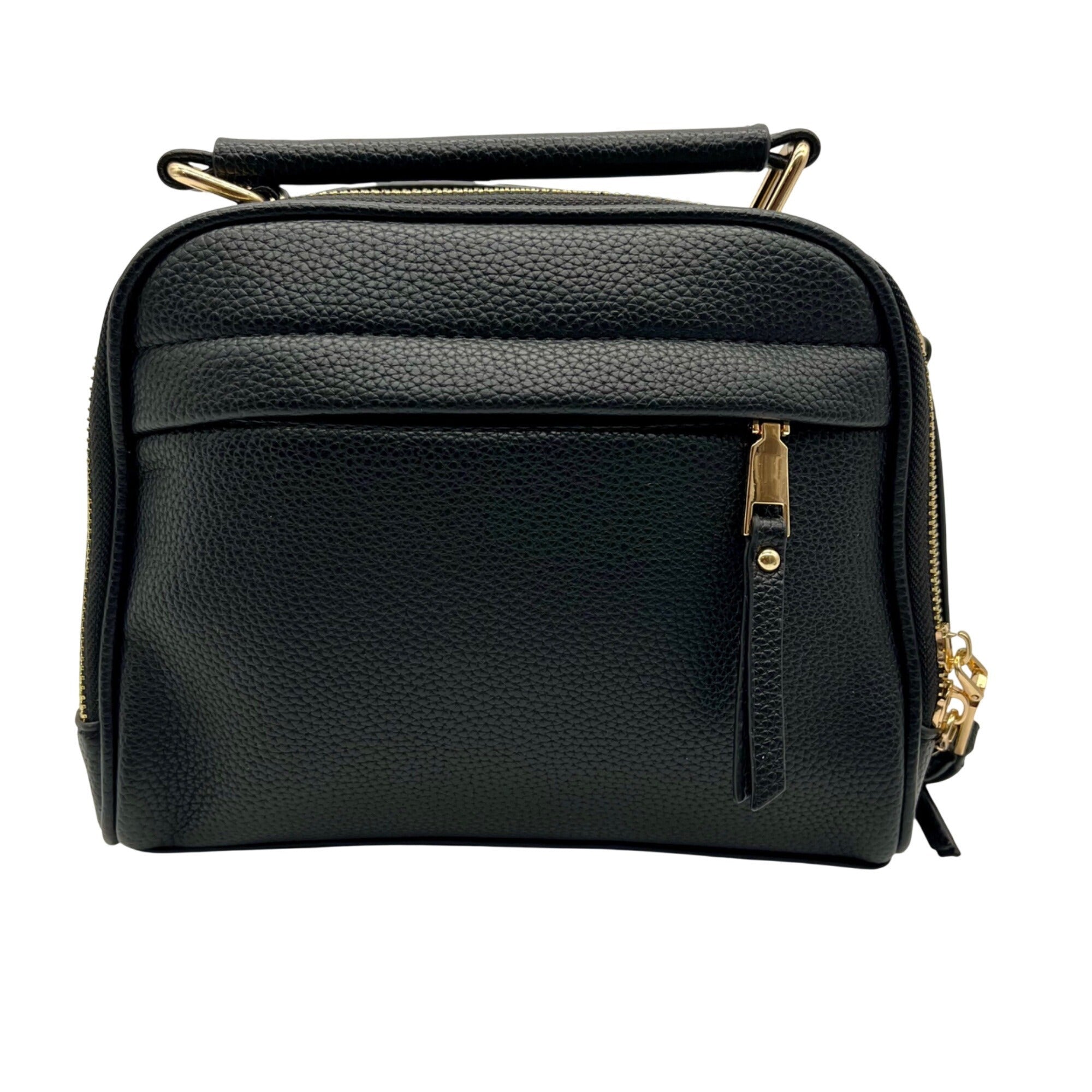 Madison West Black Leather Dome Crossbody Bag