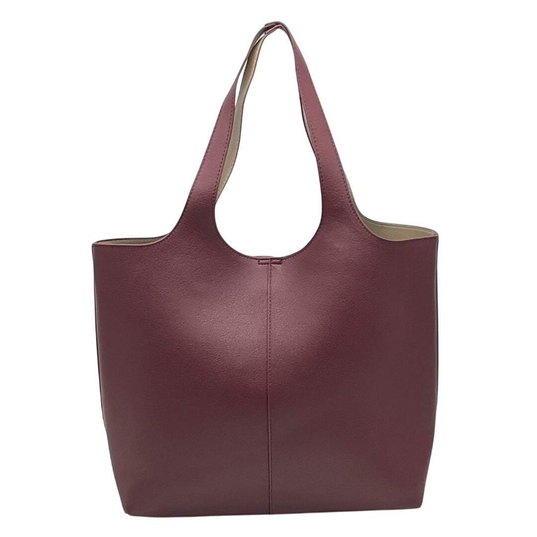 Madison West Elle Burgandy Leather Tote Bag