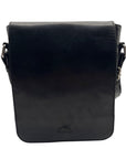 Mancini Black Leather Crossbody Bag