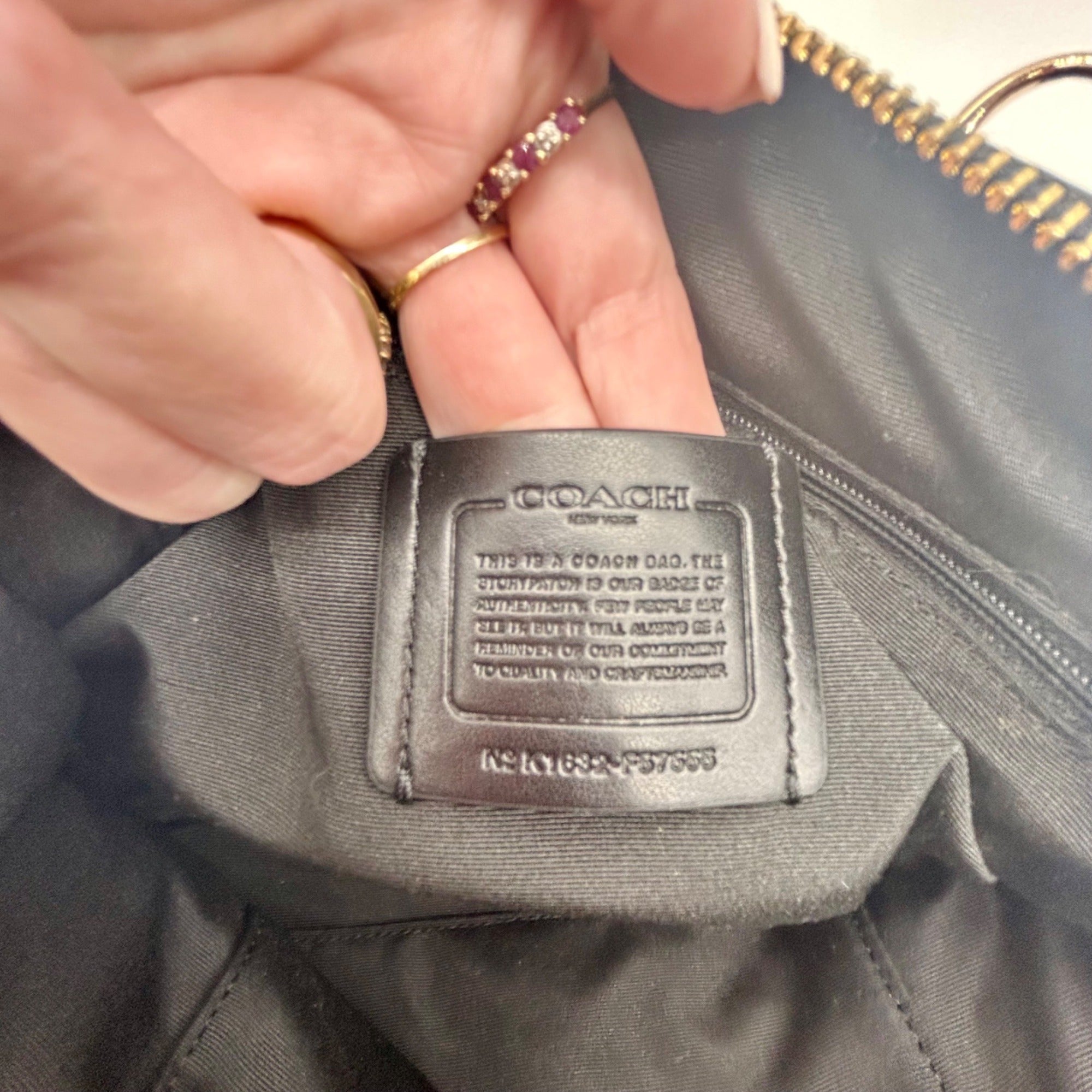 Coach Black Leather Harper Satchel Bag