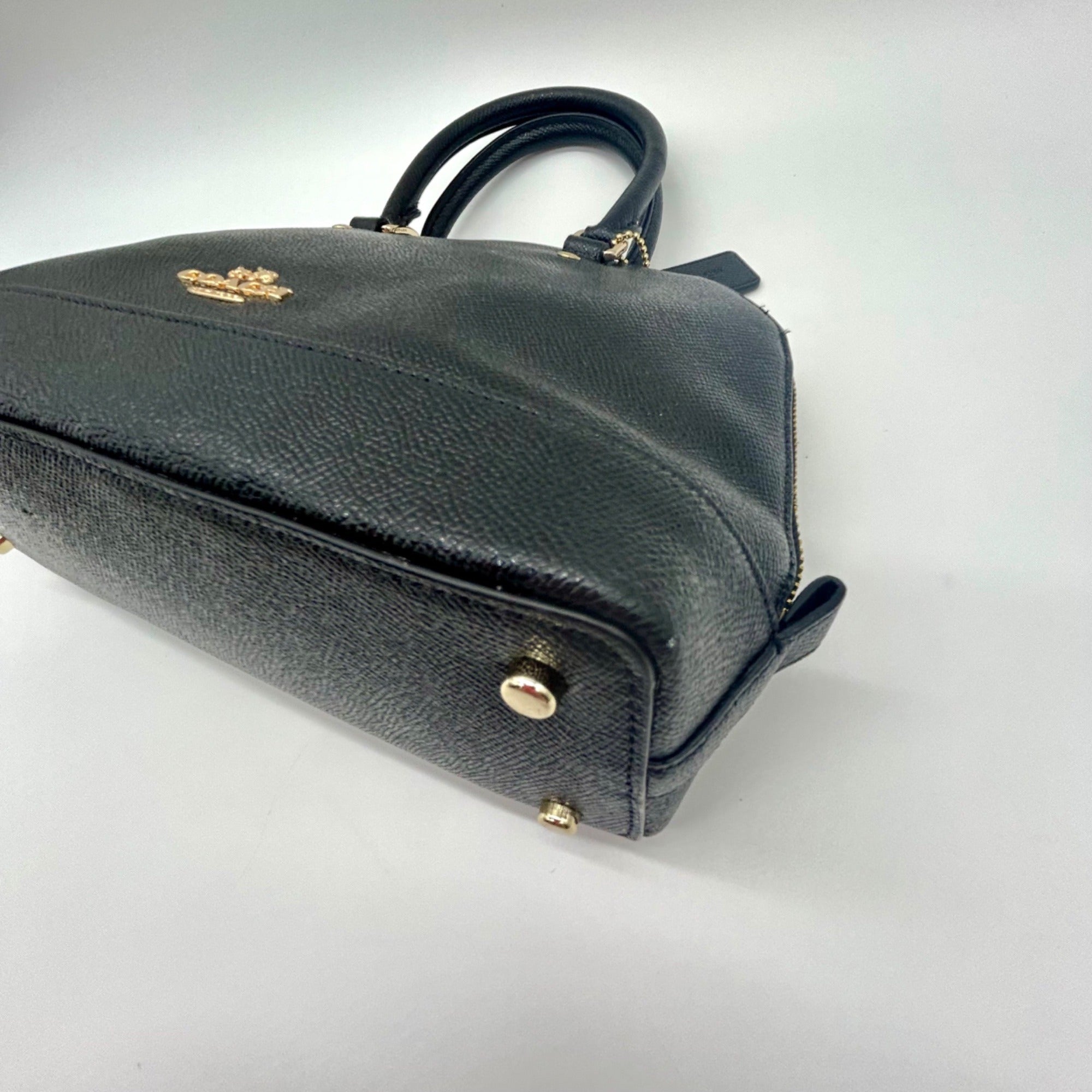 Coach Black Leather Harper Satchel Bag