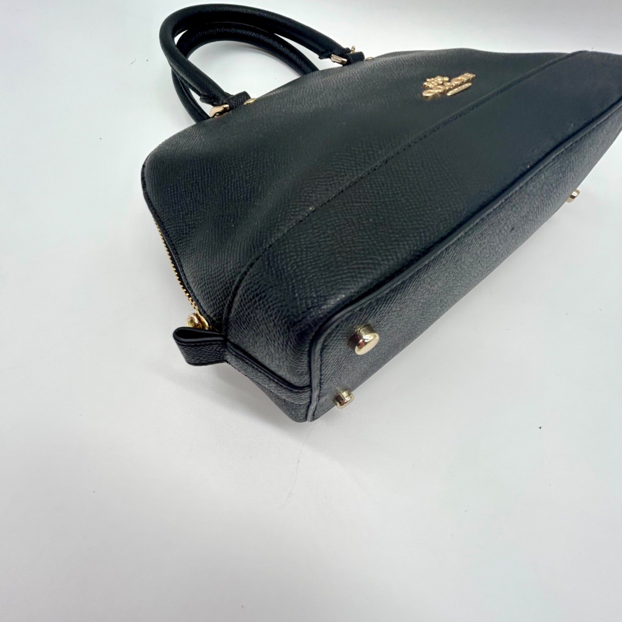 Coach Black Leather Harper Satchel Bag