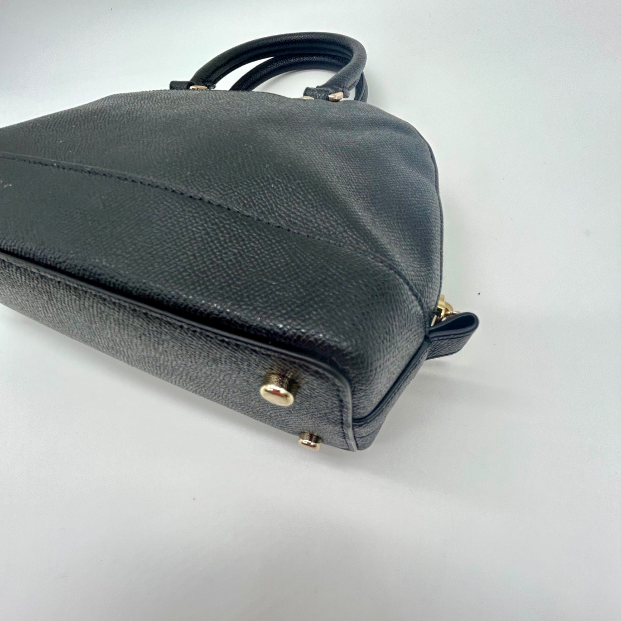 Coach Black Leather Harper Satchel Bag