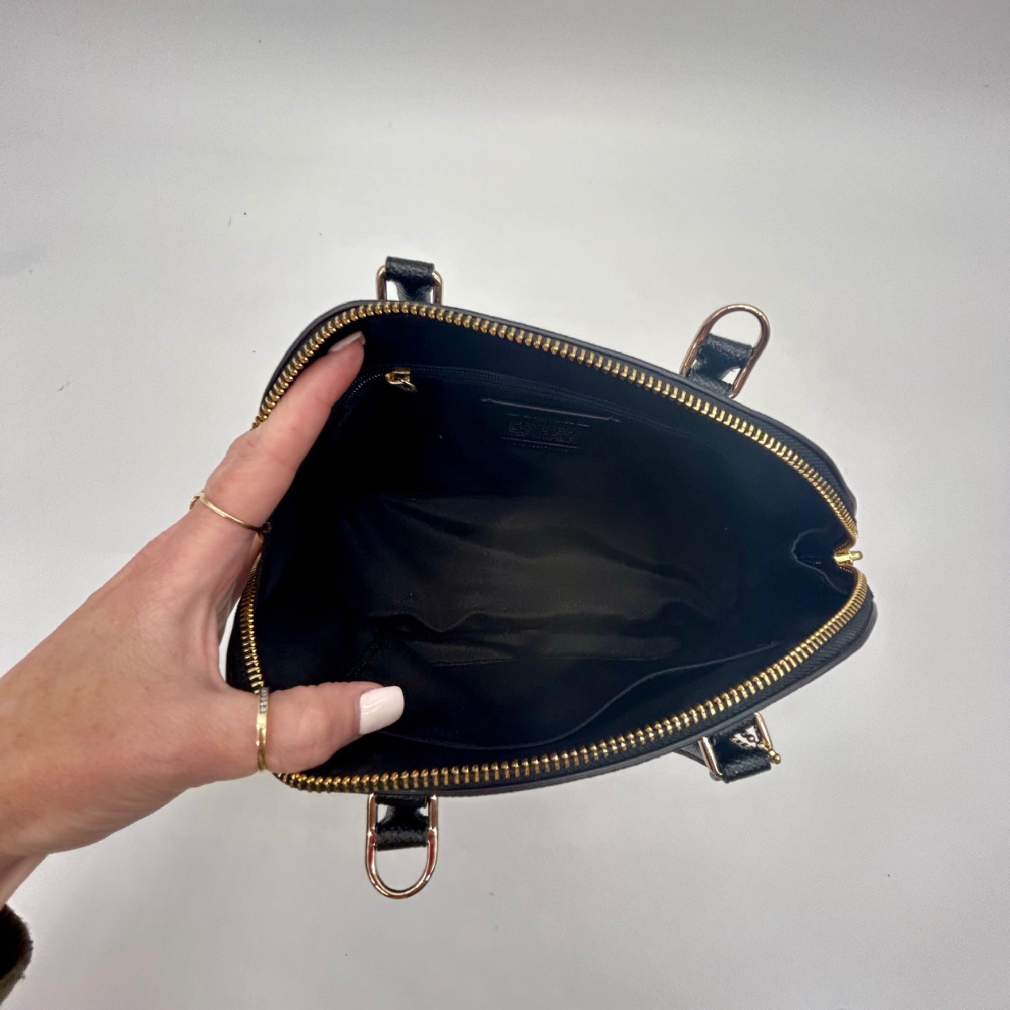 Coach Black Leather Harper Satchel Bag