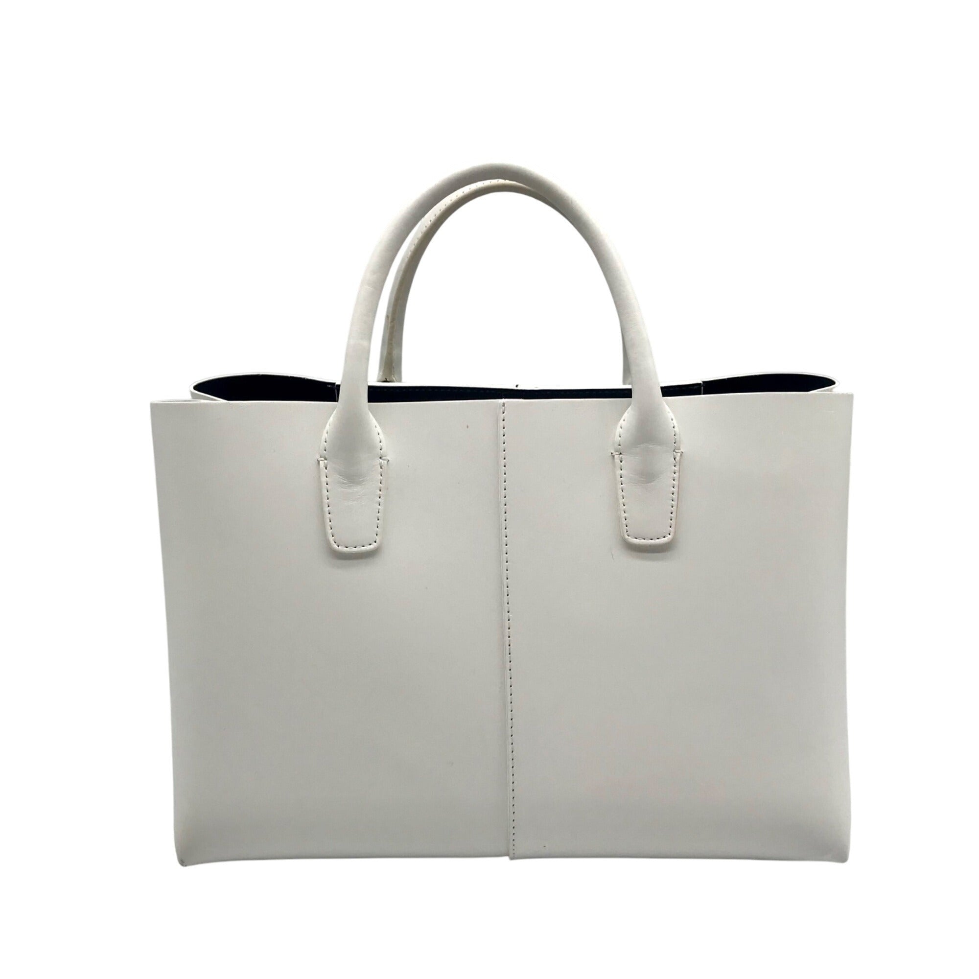 Mansurv Gavriel White Leather Convertible Satchel 