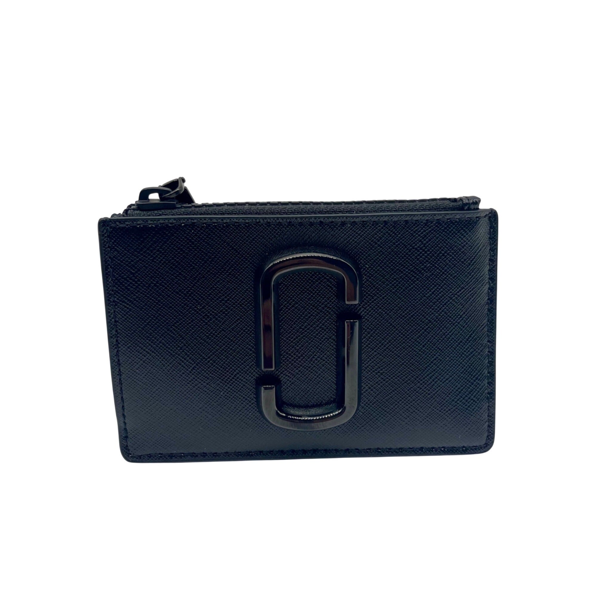 Marc Jacobs Black Saffiano Leather DTM Top Zip Multi Wallet