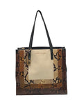 Marc Jacobs Black Snake Embossed Leather Grind Shopper Tote Bag 
