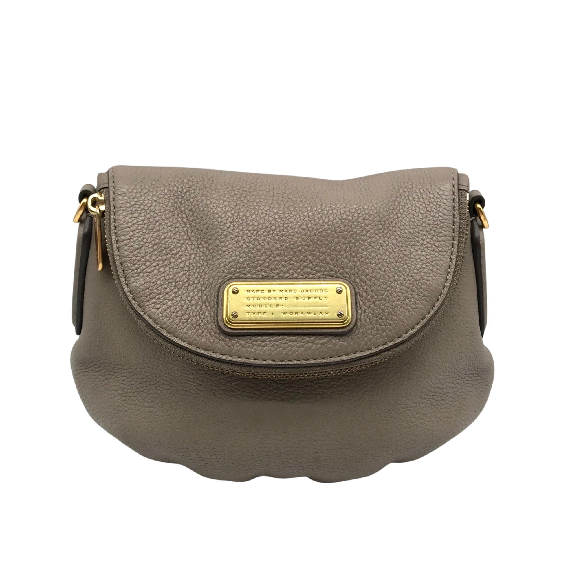 Marc Jacobs Classic Q Natasha Gray Pebbled Leather Crossbody Bag
