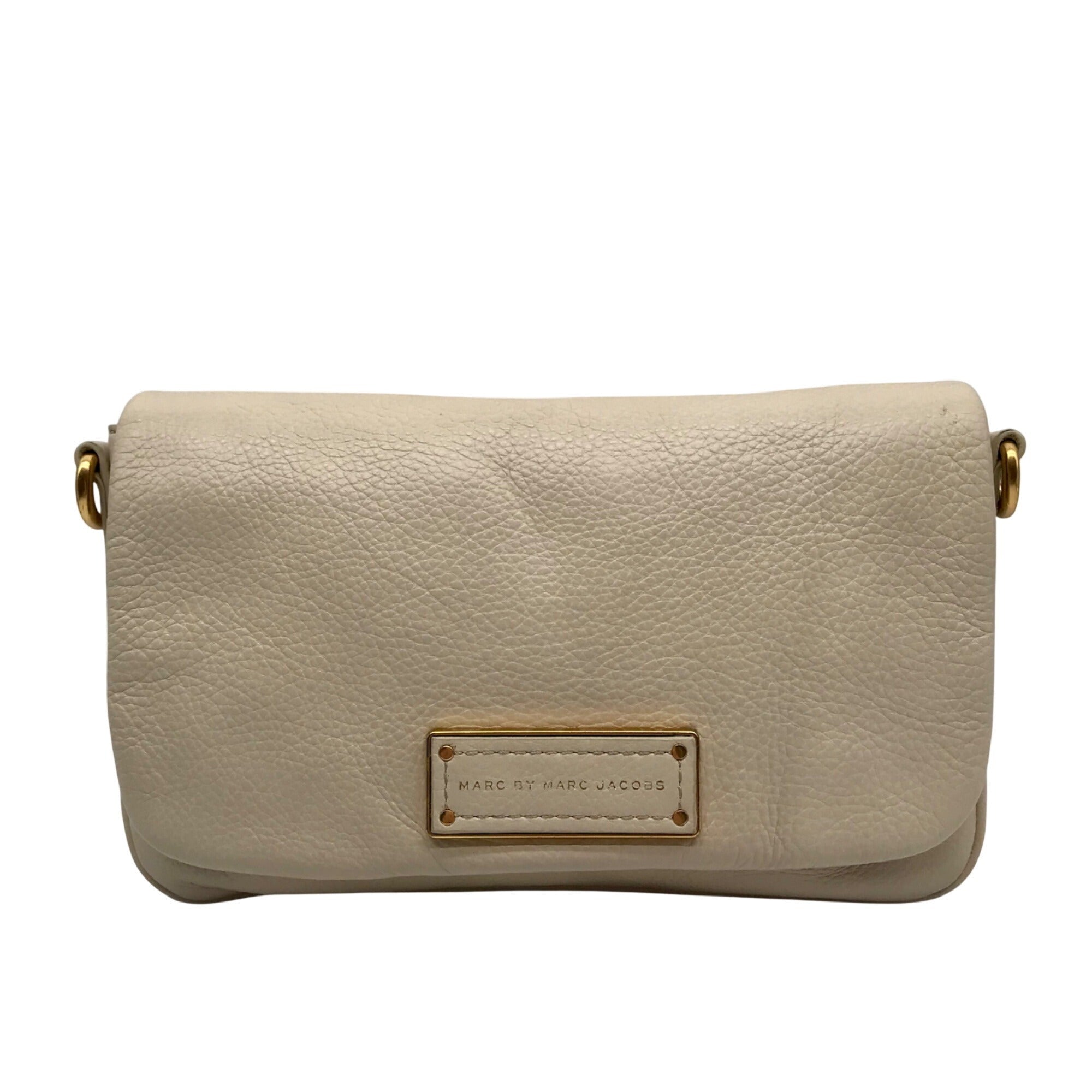 Marc Jacobs Cream Leather Flap Crossbody Bag