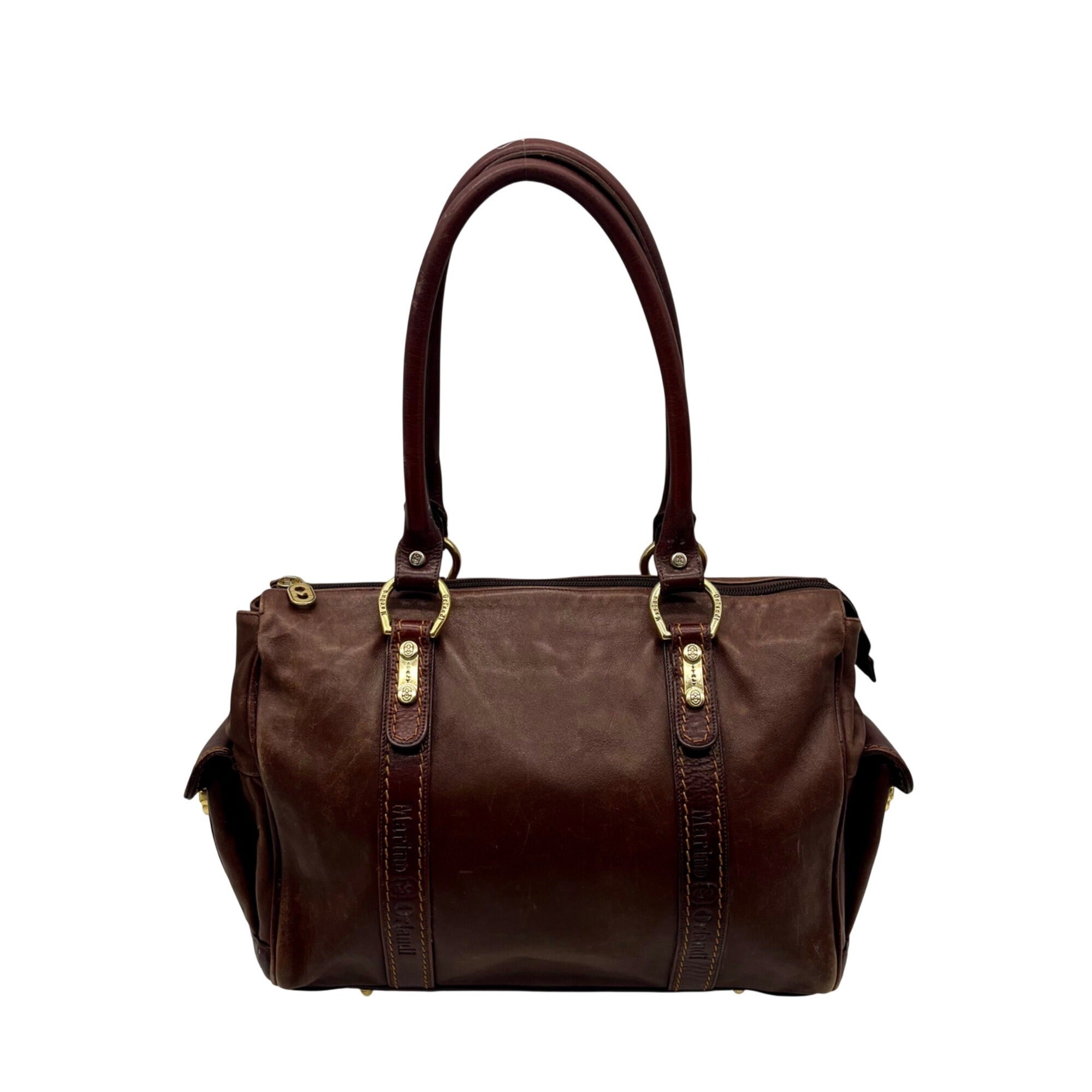 Marino Orlandi Brown Leather Satchel Bag