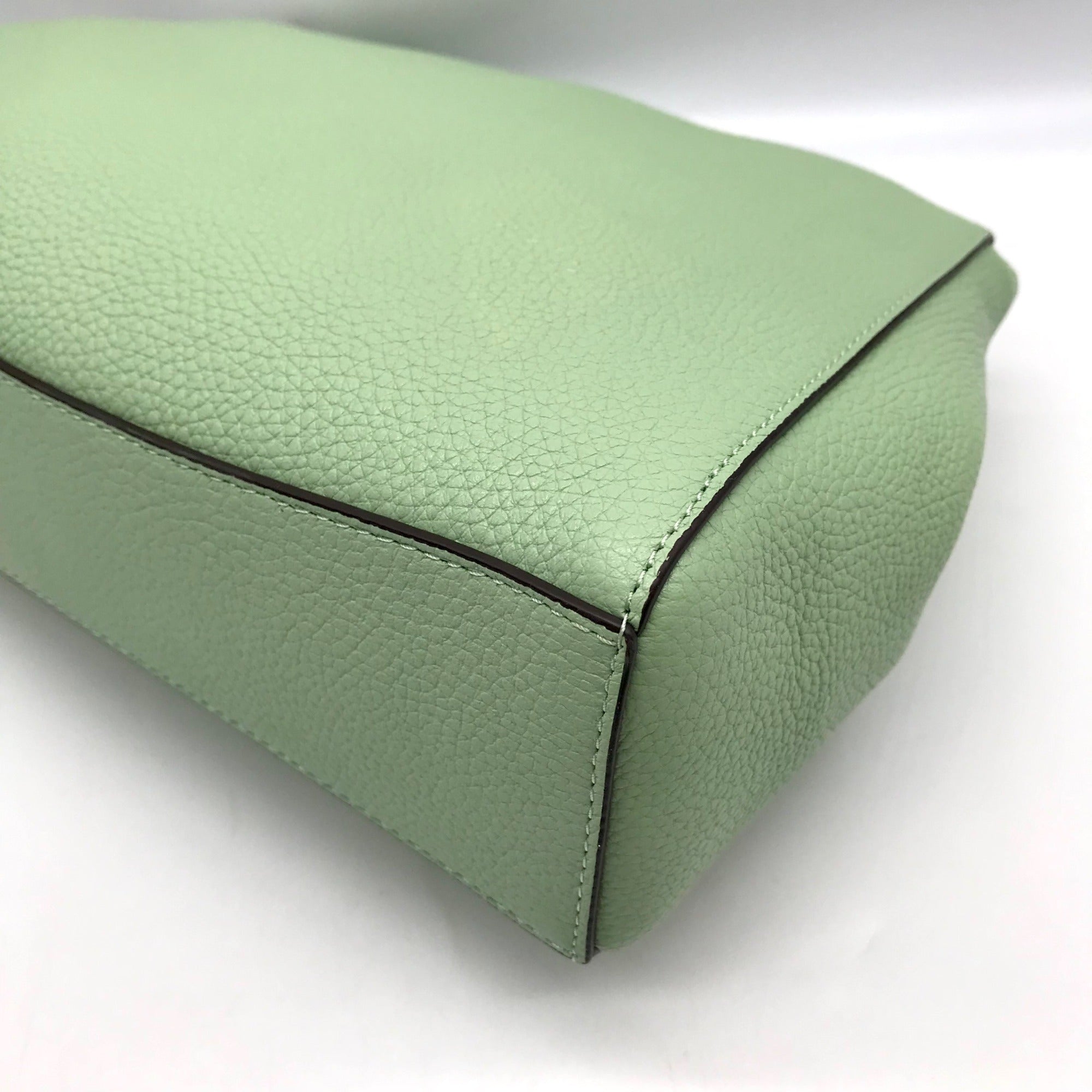 Kate Spade Mint Green Pebbled Leather Leila Medium Flap Satchel Bag