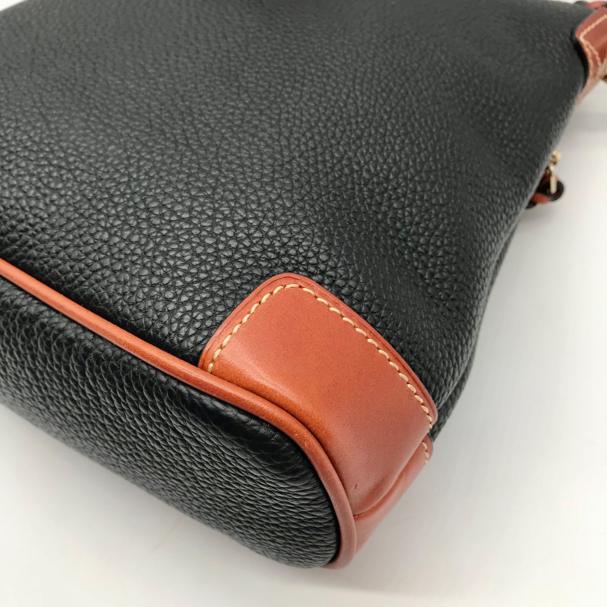 Dooney &amp; Bourke Black Pebbled Grain Leather Crossbody Bag