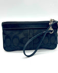 Coach Black Signature Canvas Small Wristlet Wallet