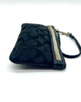 Coach Black Signature Canvas Small Wristlet Wallet