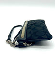 Coach Black Signature Canvas Small Wristlet Wallet