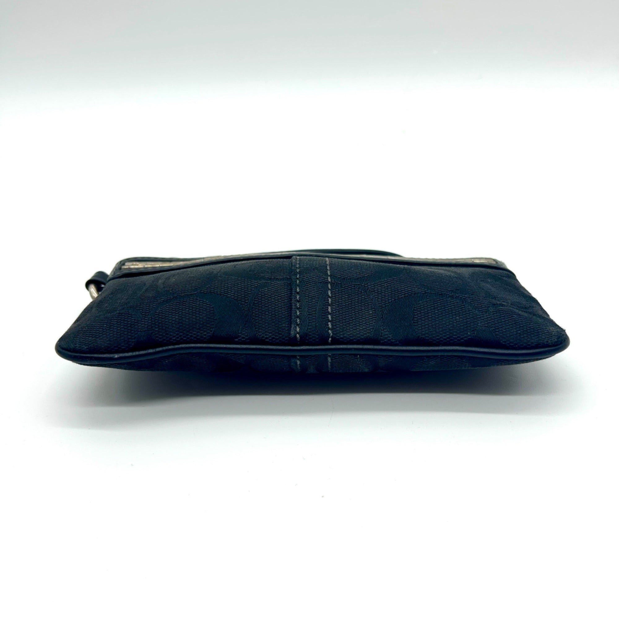 Coach Black Signature Canvas Small Wristlet Wallet