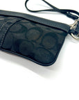 Coach Black Signature Canvas Small Wristlet Wallet