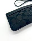 Coach Black Signature Canvas Small Wristlet Wallet