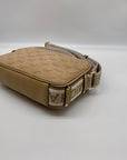 Michael Kors Camel Monogram Canvas Cotton Maeve Large Pocket Crossbody Bag - NWT