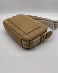 Michael Kors Camel Monogram Canvas Cotton Maeve Large Pocket Crossbody Bag - NWT