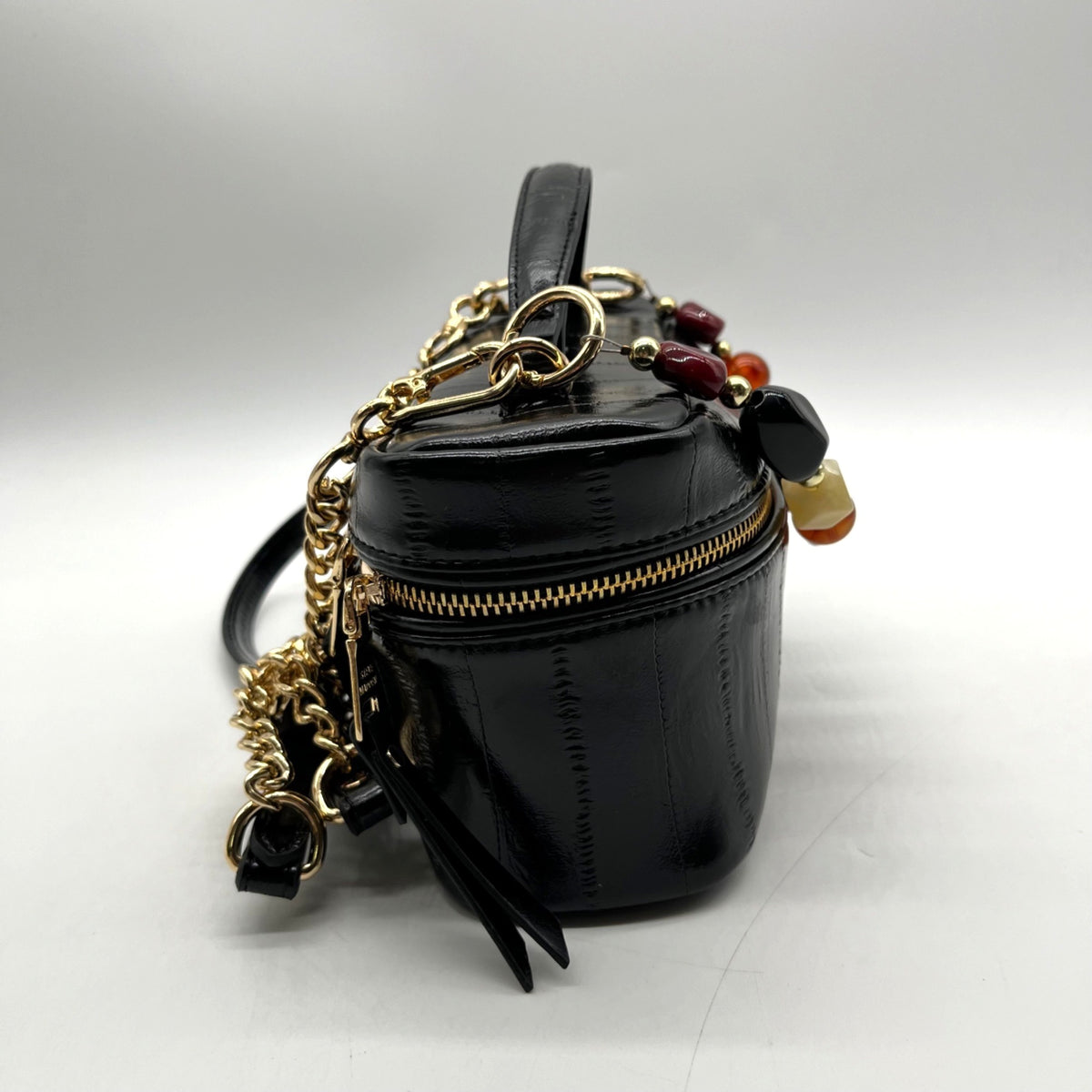 Steve Madden Black Faux Leather Bherra Vanity Bag