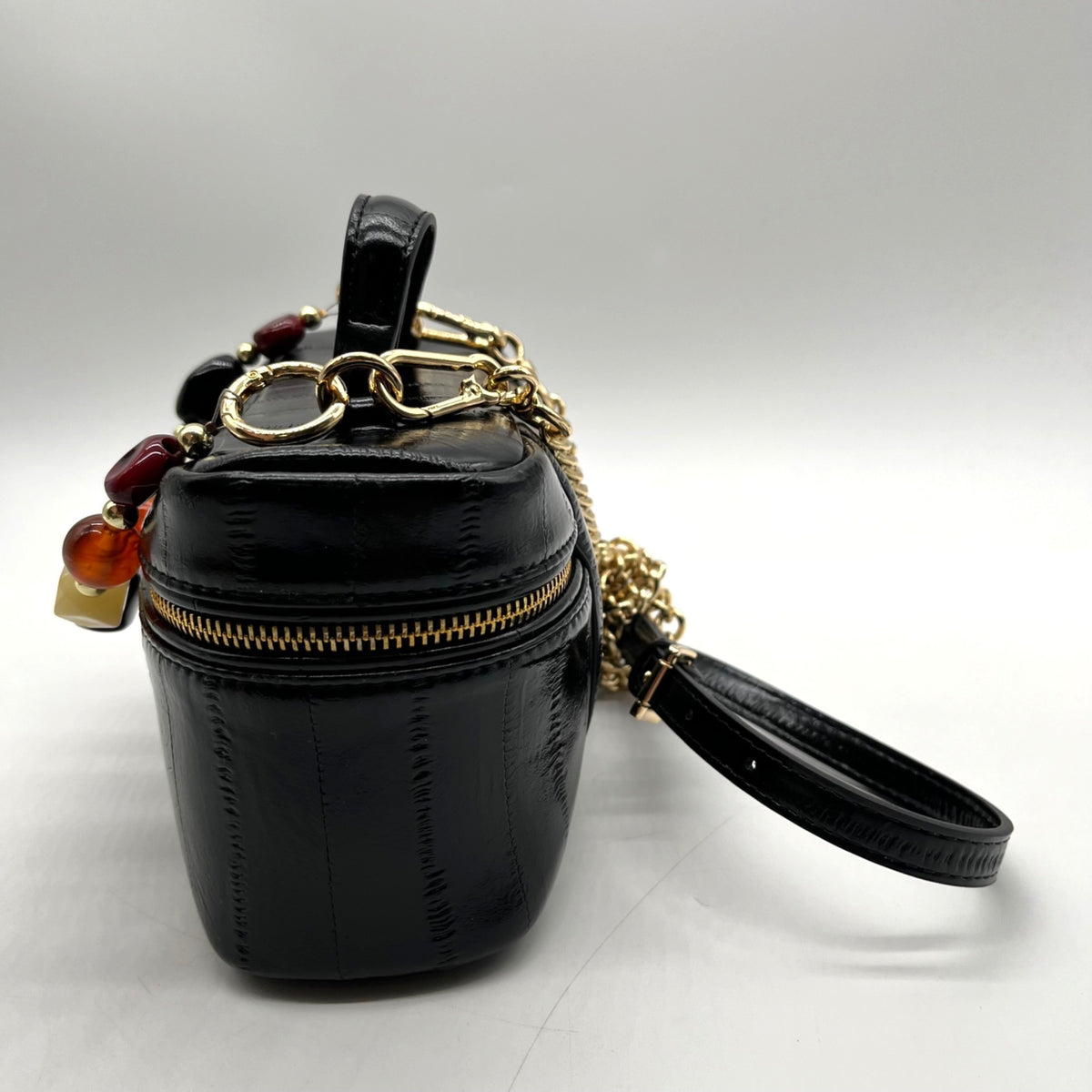 Steve Madden Black Faux Leather Bherra Vanity Bag