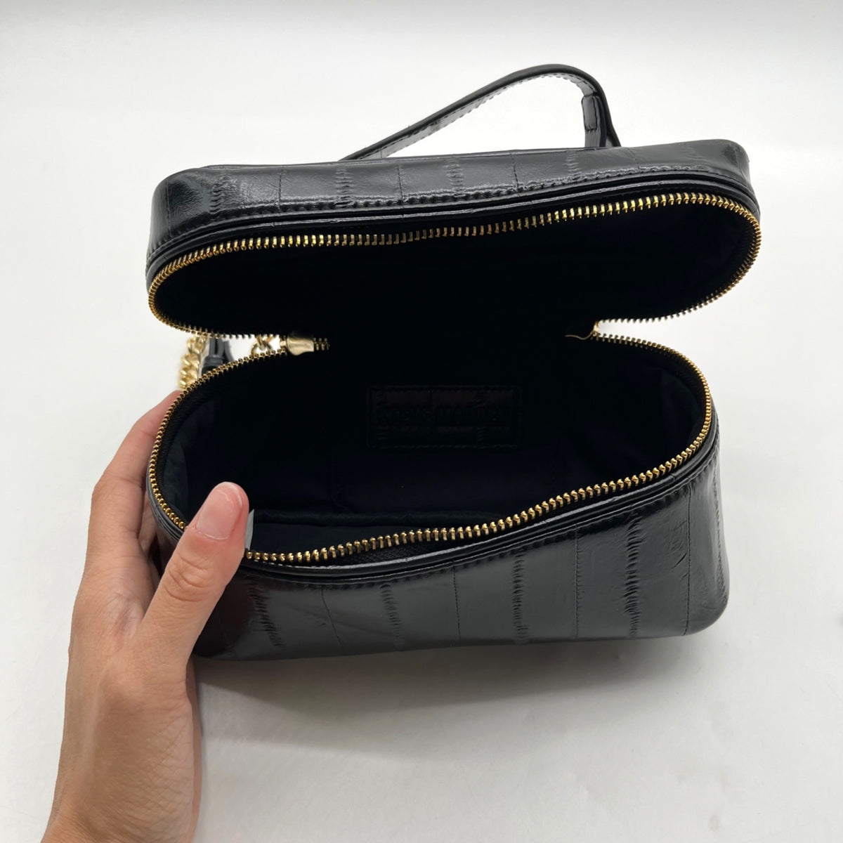 Steve Madden Black Faux Leather Bherra Vanity Bag