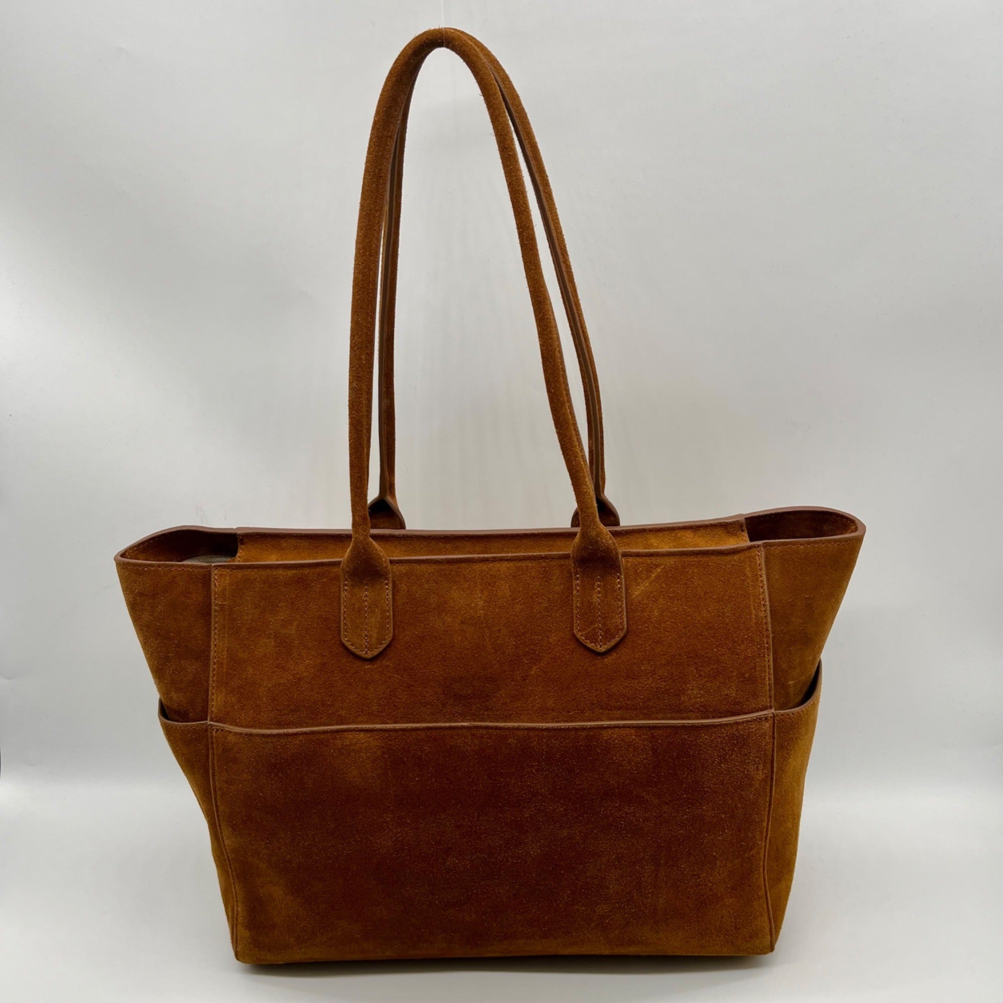 Quince Women's Brown Italian Suede Shopper Tote Bag