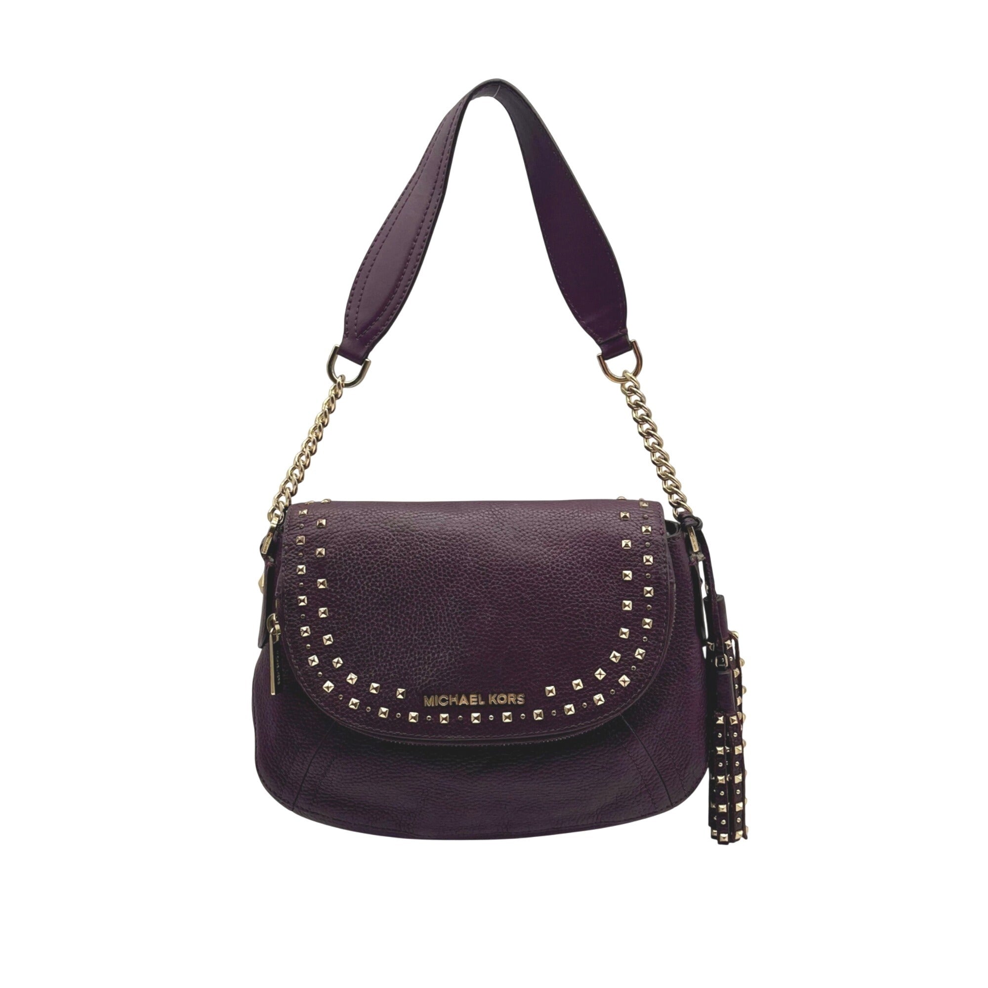 Michael Kors Aria Studded Leather Crossbody Bag