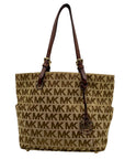 Michael Kors Beige Jet Set Signature Jacquard Tote Bag