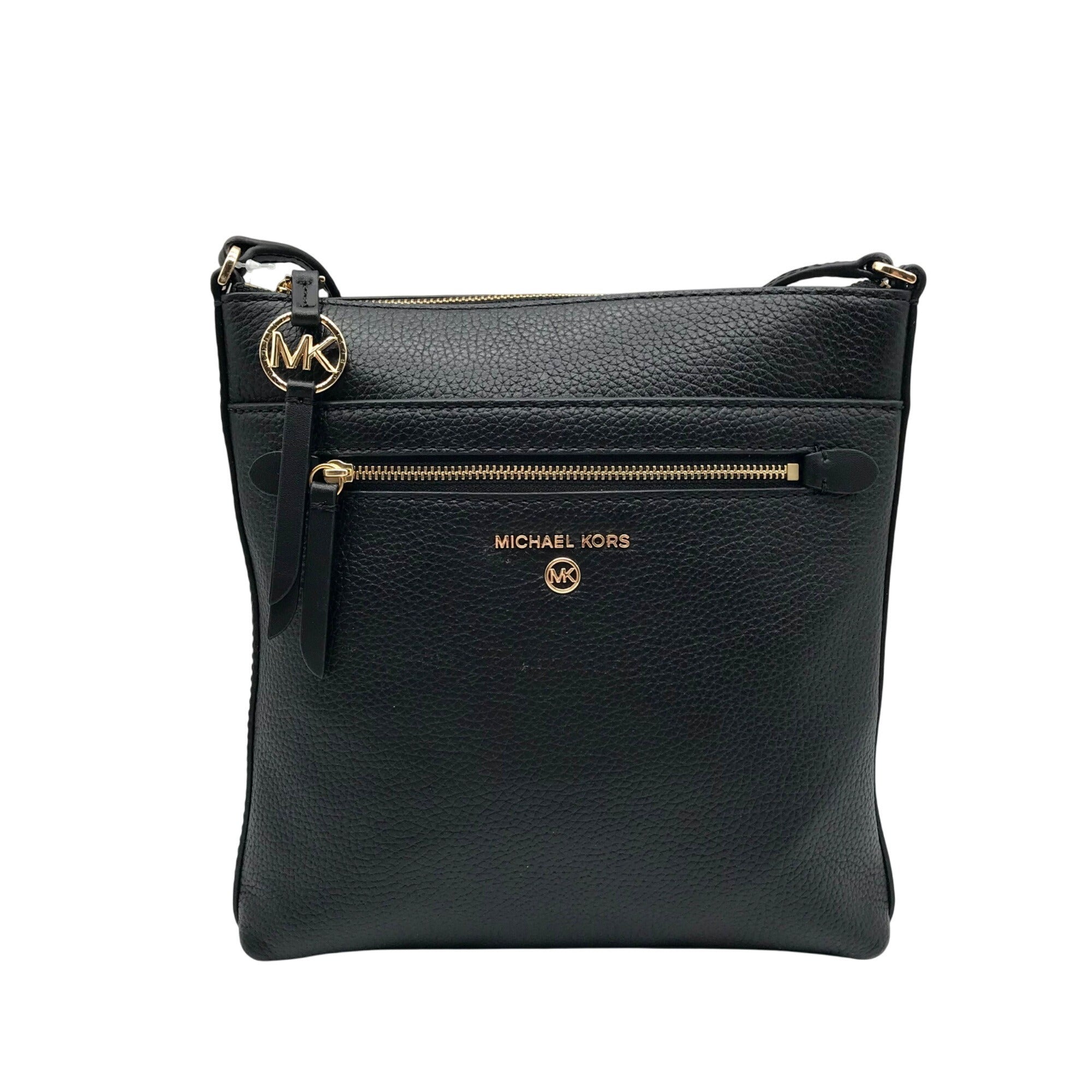 Michael Kors Black Flat Leather Crossbody Bag