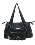Michael Kors Black Leather Gold Accent Shoulder Bag