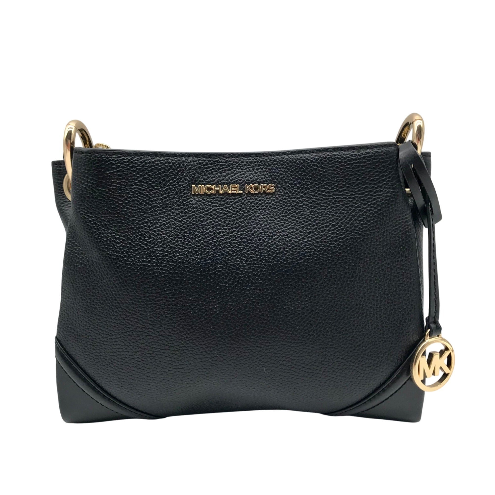 Michael Kors Black Leather Nicole Triple Compartment Crossbody Bag