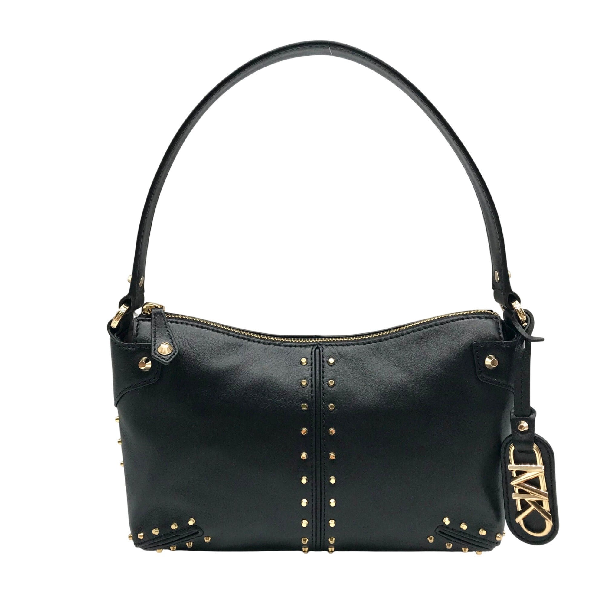 Michael Kors Black Leather Studded Astor Pouchette