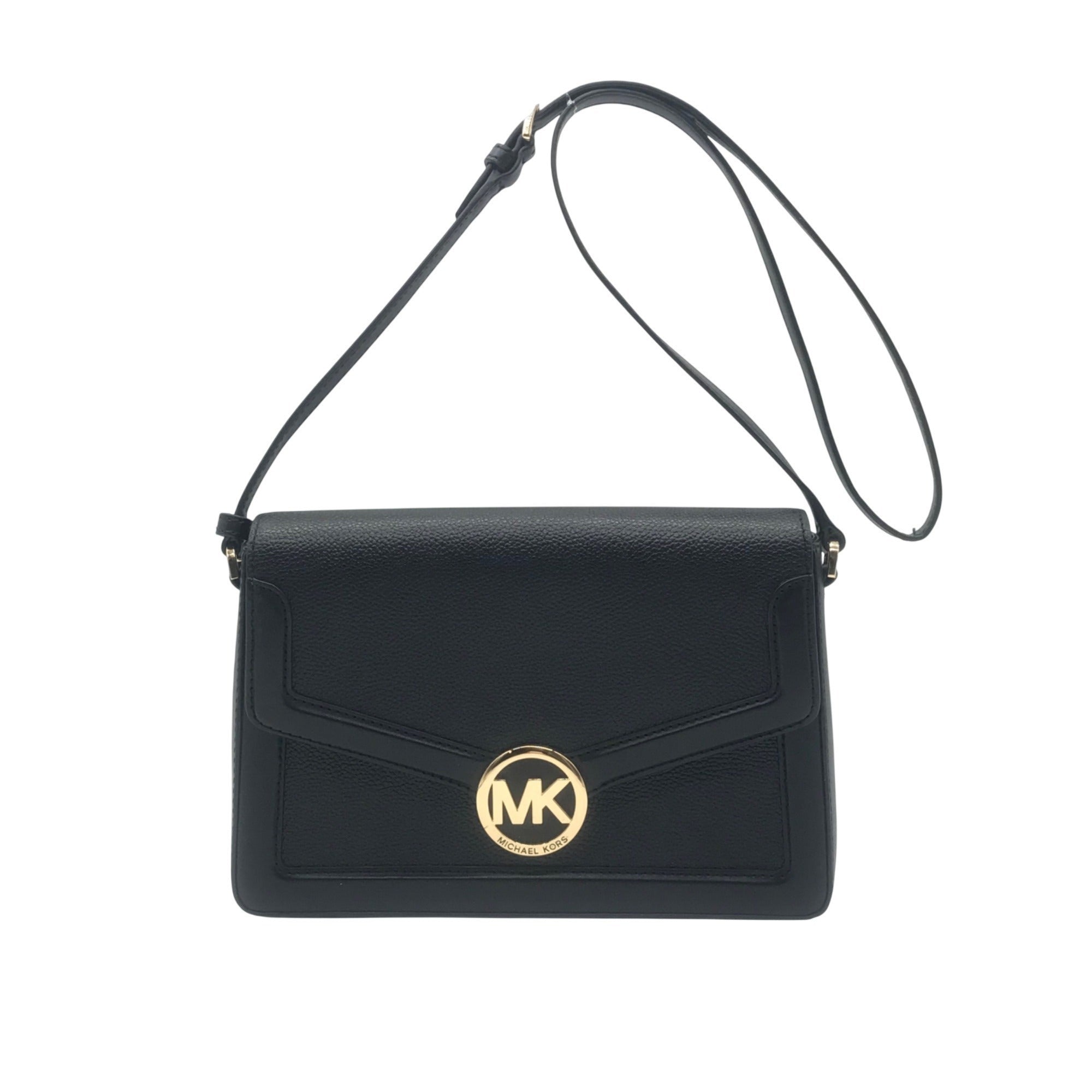 Michael Kors Black Pebbled Leather Jessie Shoulder Bag