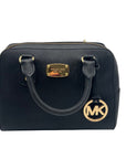 Michael Kors Black Saffiano Leather Dome Satchel Bag