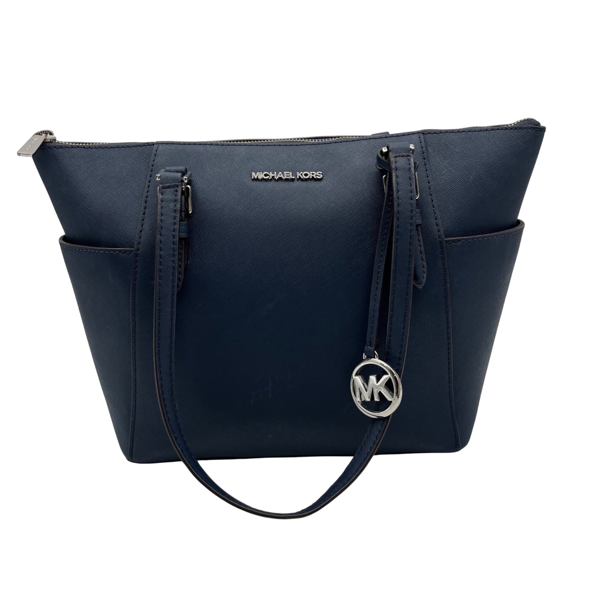 Michael Kors Blue Charlotte Large Tote Zip Tote Bag