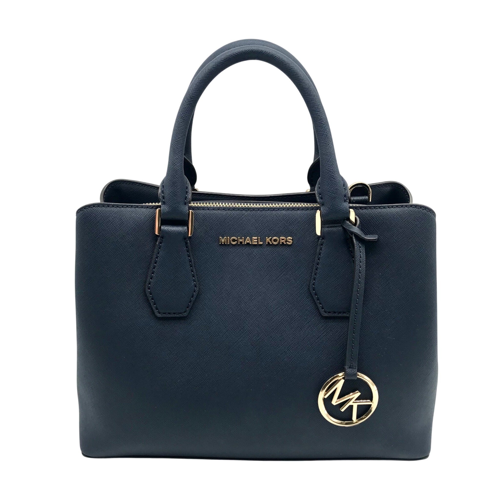 Michael Kors Blue Saffiano Leather Camille Crossbody Satchel