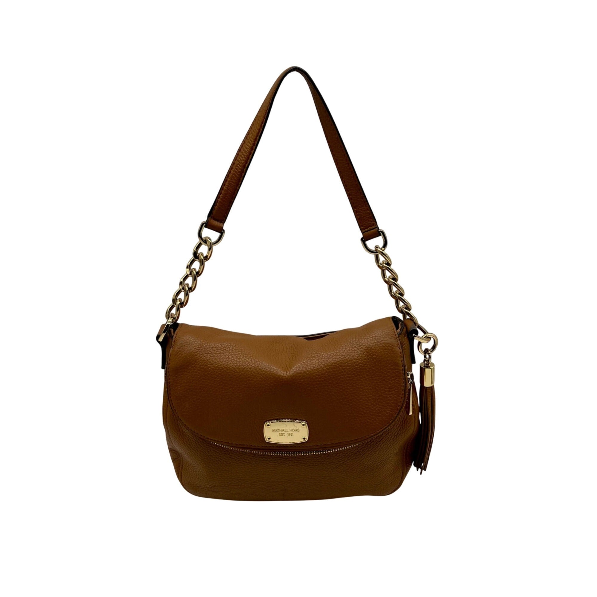 Michael Kors Brown Bedford Pebbled Leather Shoulder Bag