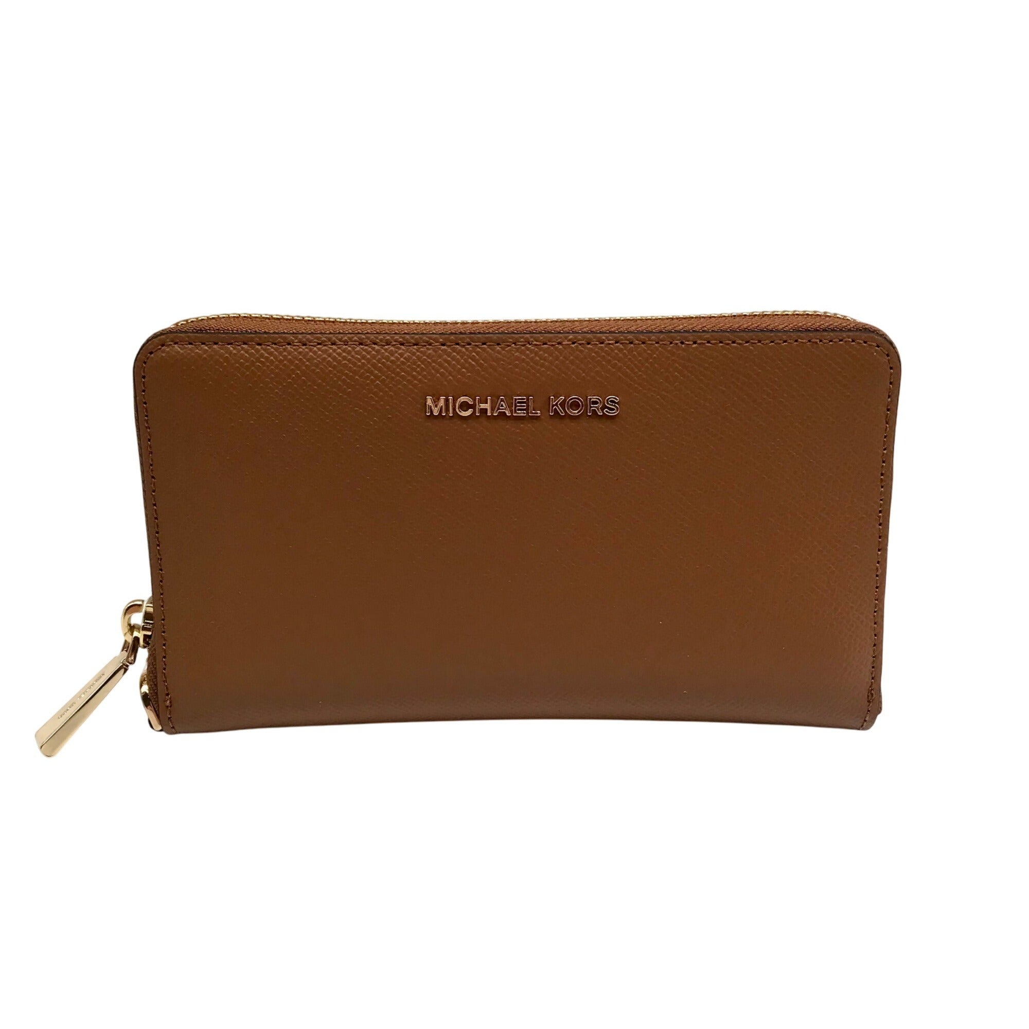 Michael Kors Brown Leather Acorn Wristlet  