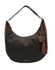 Michael Kors Brown Monogram Canvas Lydia Hobo Shoulder Bag