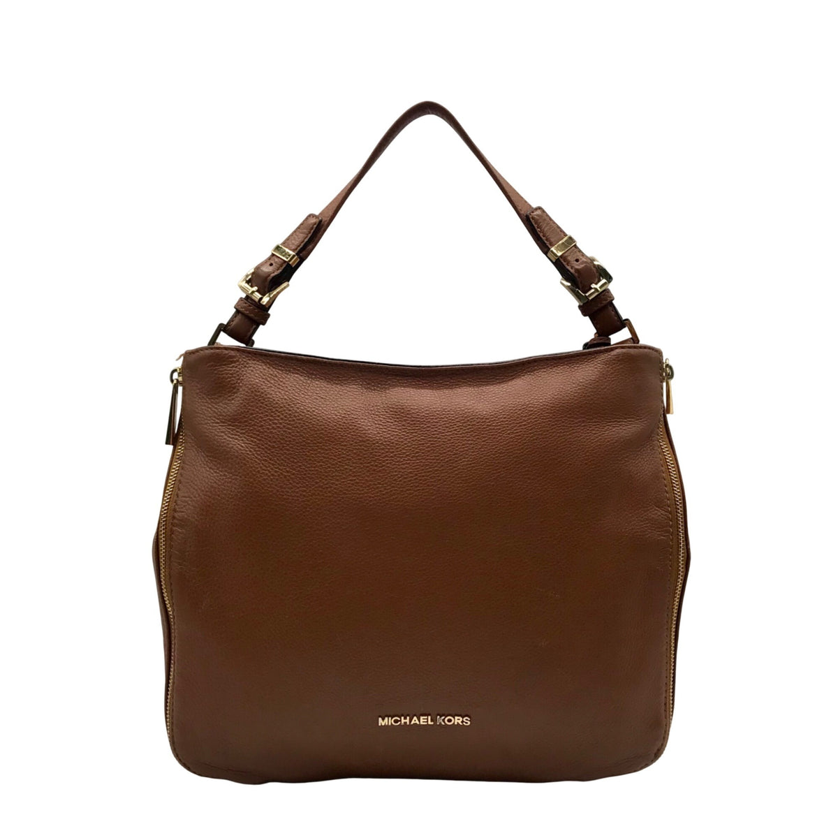 Michael Kors Brown Pebbled Leather Hobo Shoulder Bag