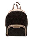 Michael Kors Brown & Pink Monogram Coated Canvas Jaycee Backpack