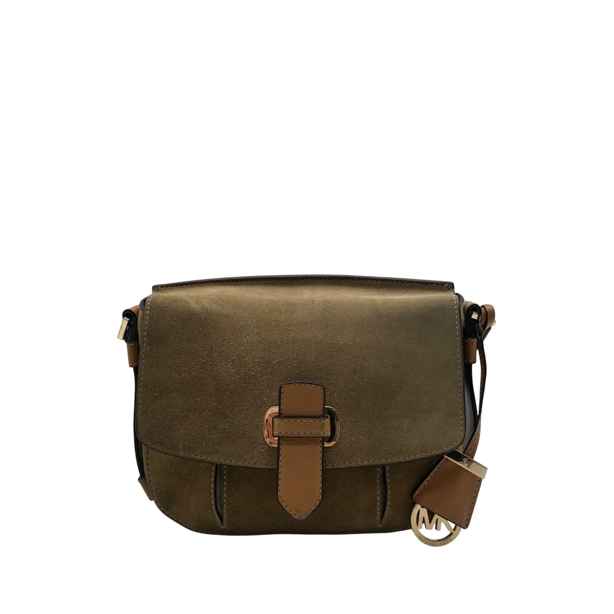 Michael Kors Brown Romy Medium Suede Messenger Bag