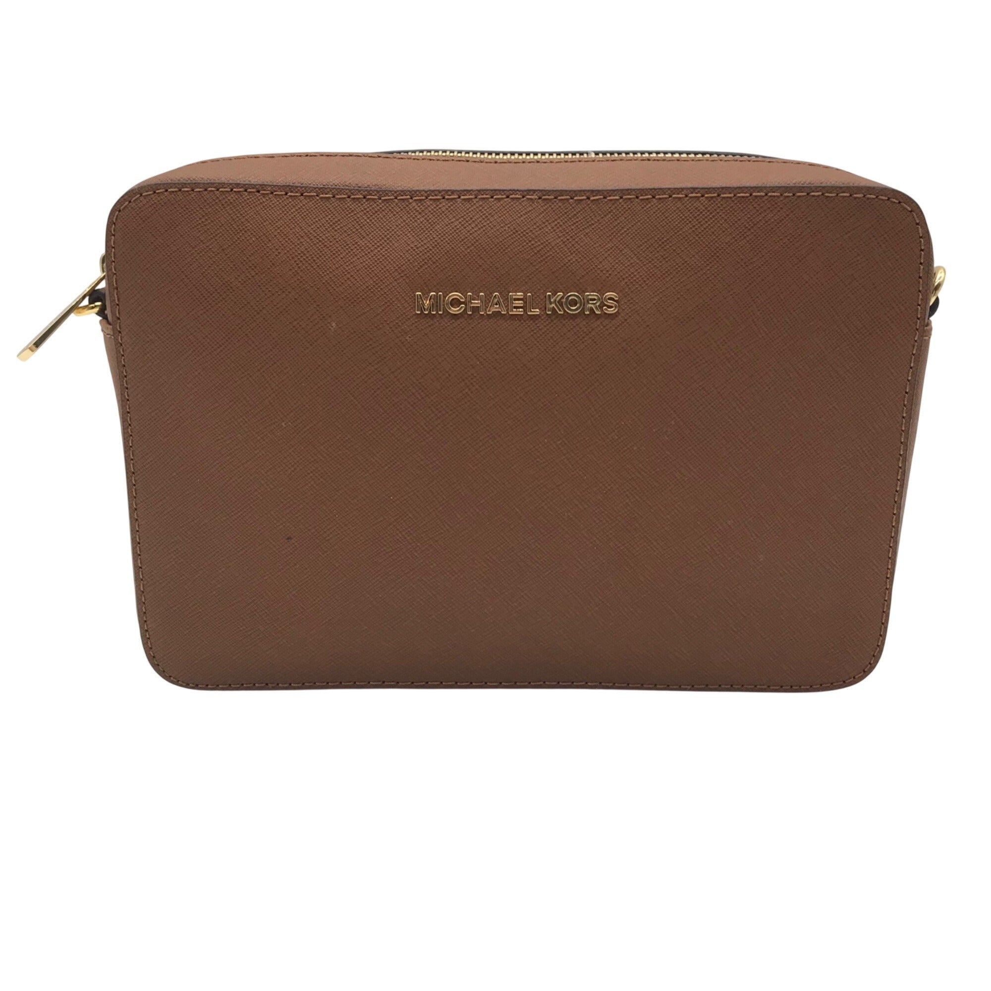 Michael Kors Brown Saffiano Leather Crossbody Bag