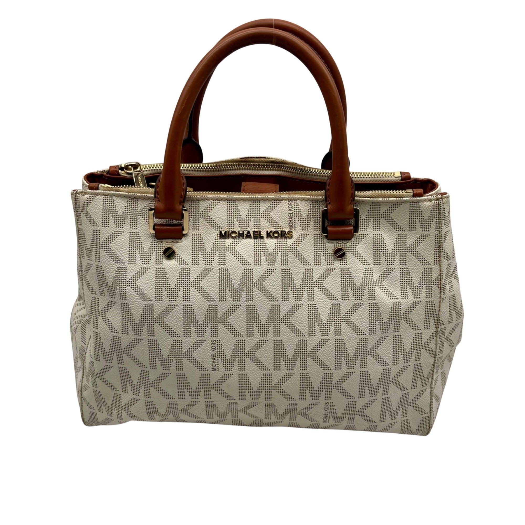 Michael Kors Cream Canvas Satchel