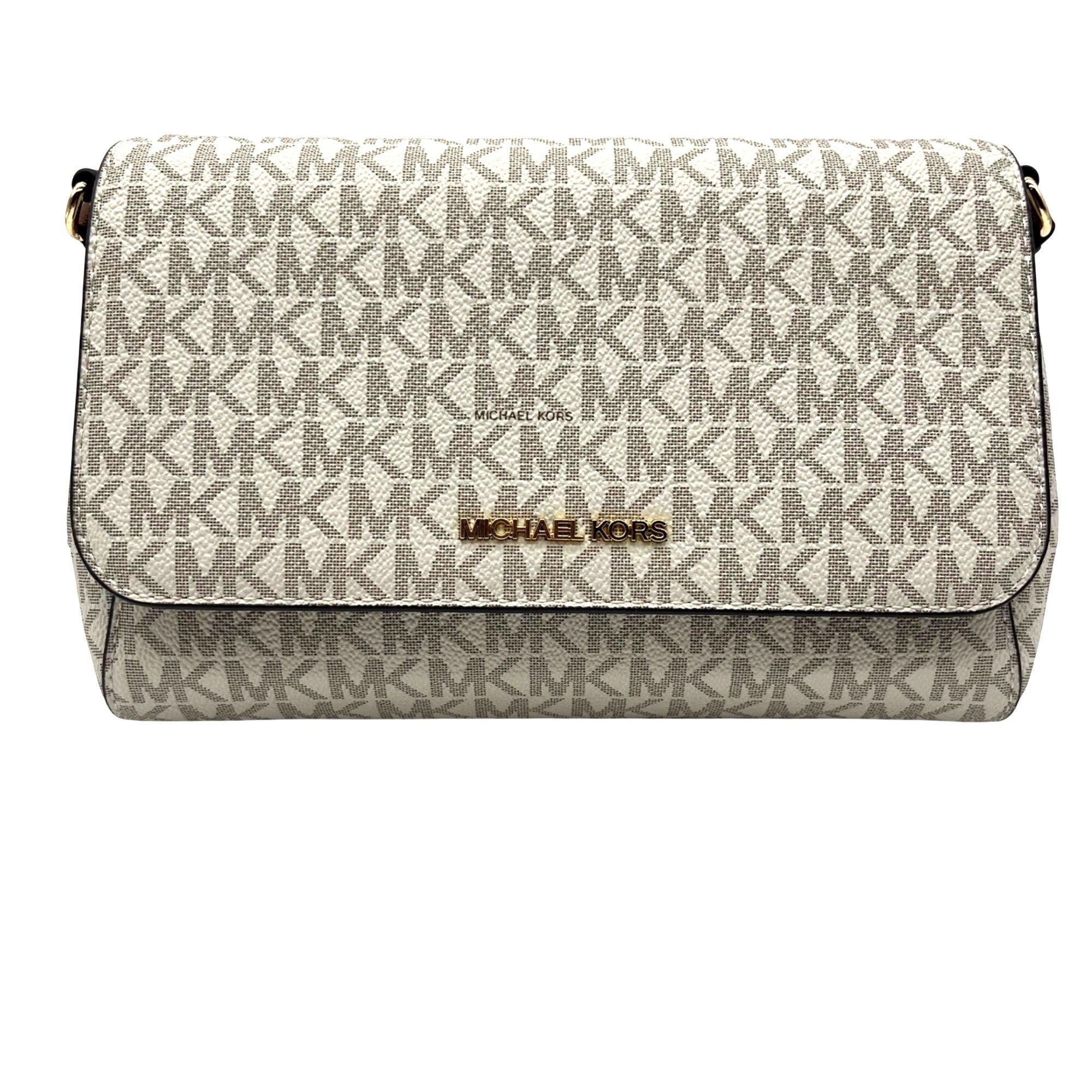 Michael Kors Cream Coated Canvas Jet Set Crossbody